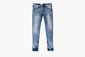 Vintage Wash Mid-Leg Distressed Jeans