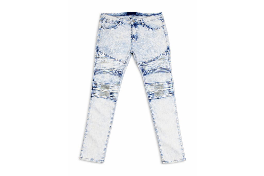 Light Acid Wash Stacked Slim Skinny Jeans